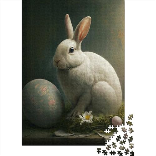 Niedlicher Osterhase, Ostergeschenke, Puzzle, anspruchsvolle Spiele für die ganze Familie, 100% recycelte Pappe, Puzzle für Erwachsene und Kinder, 70 x 50 cm, 1000 Teile von LMYmoney