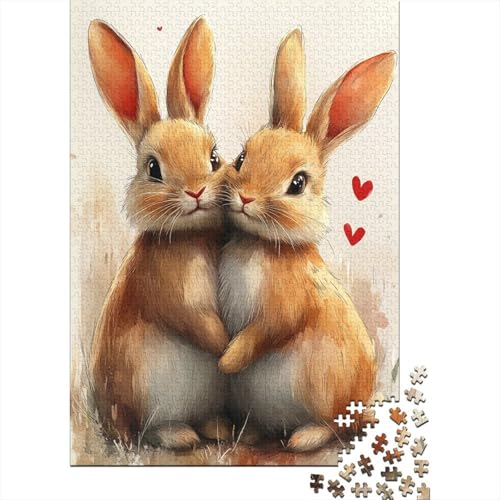 Niedlicher Osterhase, Ostergeschenke, Puzzlespaß, 100 Prozent Recycling-Karton, Puzzle für Kinder und Erwachsene ab 12 Jahren, 38 x 26 cm, 1000 Teile von LMYmoney