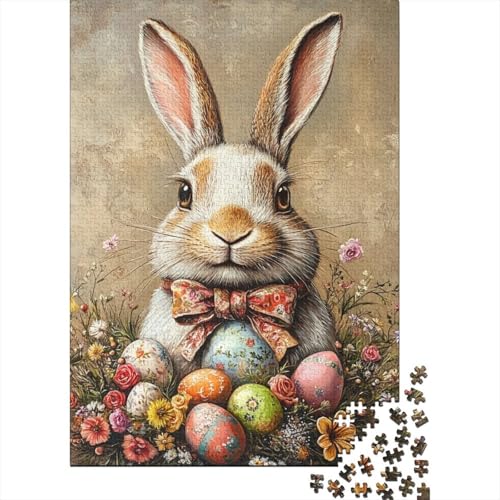 Niedlicher Osterhase, Ostergeschenke, Puzzlespielzeug, Lernspiel, 100 Prozent recycelte Pappe, Puzzle für Kinder und Erwachsene ab 12 Jahren, 38 x 26 cm, 1000 Teile von LMYmoney