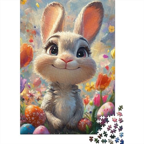 Niedlicher Osterhase, christliche Geschenke, Puzzle, herausfordernd und knifflig, 100% recycelter Karton, Puzzle für Frauen und Männer, 70 x 50 cm/1000 Teile von LMYmoney