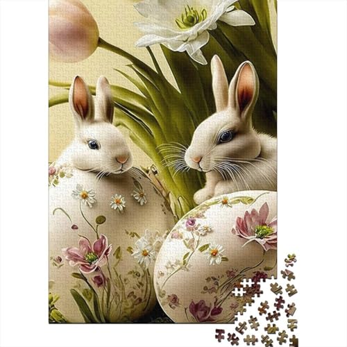 Niedlicher Osterhase, christlicher religiöser Glaube, Puzzle, Alter 18 Jahre, Upe Lernspiele, rechteckiges Papierpuzzle für Erwachsene und Teenager, 38 x 26 cm/1000 Teile von LMYmoney