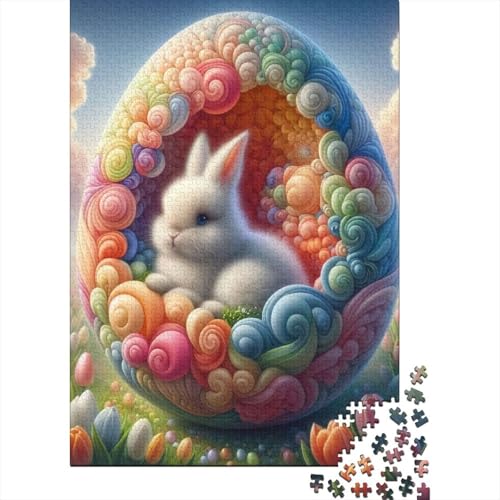 Niedlicher Osterhase, christlicher religiöser Glaube, Puzzle, Alter 18 Jahre, Upe Lernspiele, rechteckiges Papierpuzzle für Erwachsene und Teenager, 38 x 26 cm/1000 Teile von LMYmoney