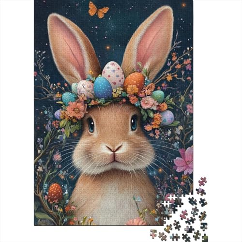 Niedlicher Osterhase, christlicher religiöser Glaube, Puzzle, Alter 18 Jahre, Upe Lernspiele, rechteckiges Papierpuzzle für Erwachsene und Teenager, 38 x 26 cm/1000 Teile von LMYmoney