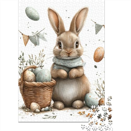 Niedlicher Osterhase, christlicher religiöser Glaube, Puzzle, Alter 18 Jahre, Upe Lernspiele, rechteckiges Papierpuzzle für Erwachsene und Teenager, 38 x 26 cm/1000 Teile von LMYmoney