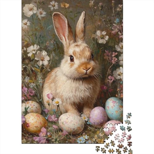 Niedlicher Osterhase, christliches religiöses Gebet, Geschenke, Puzzle, Dekompressionsspielzeug, Premium-Karton-Puzzle für Erwachsene und Kinder, 70 x 50 cm/1000 Teile von LMYmoney