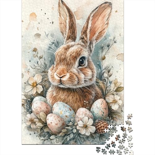 Niedlicher Osterhase, christliches religiöses Gebet, Geschenke, Puzzle, Denksportaufgabe, Premium-Karton-Puzzle für Kinder und Erwachsene ab 12 Jahren, 38 x 26 cm, 1000 Teile von LMYmoney