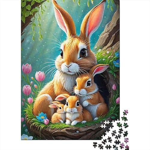 Niedlicher Osterhase, christliches religiöses Gebet, Geschenke, Puzzle, Entspannung, Herausforderung, Spielzeug, Papier, rechteckiges Puzzle für Erwachsene und Kinder, 38 x 26 cm/1000 Teile von LMYmoney