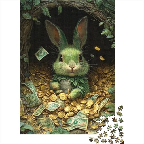 Niedlicher Osterhase, christliches religiöses Gebet, Geschenke, Puzzle, Entspannung, Herausforderung, Spielzeug, Papier, rechteckiges Puzzle für Erwachsene und Kinder, 38 x 26 cm/1000 Teile von LMYmoney