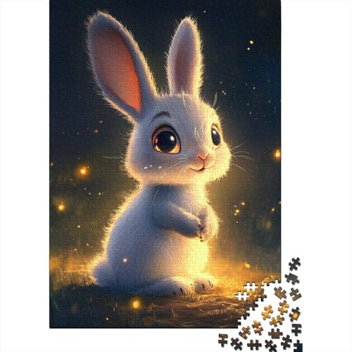 Niedlicher Osterhase, christliches religiöses Gebet, Geschenke, Puzzle, Entspannung, Herausforderung, Spielzeug, Papier, rechteckiges Puzzle für Erwachsene und Kinder, 38 x 26 cm/1000 Teile von LMYmoney