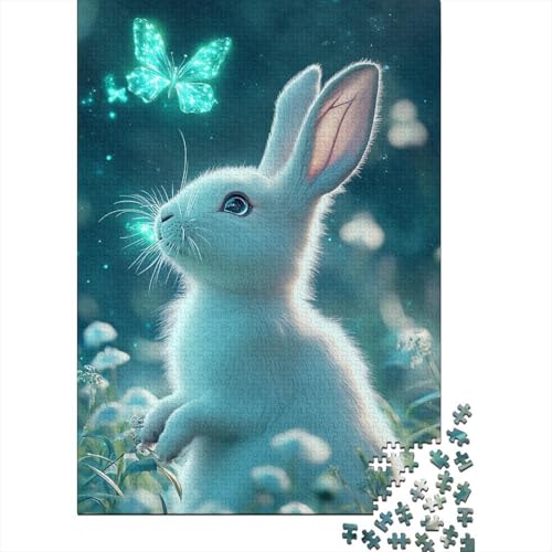 Niedlicher Osterhase, christliches religiöses Gebet, Geschenke, Puzzle, Entspannung, Herausforderung, Spielzeug, Papier, rechteckiges Puzzle für Erwachsene und Kinder, 38 x 26 cm/1000 Teile von LMYmoney