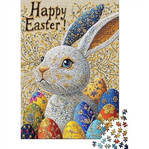 Niedlicher Osterhase, heilende und inspirierende Gebete, Puzzle, kreative Spiele, 100% recycelter Karton, Puzzle für Erwachsene und Kinder, 70 x 50 cm, 1000 Teile von LMYmoney