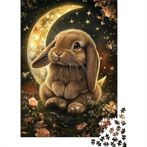 Niedlicher Osterhase, heilende und inspirierende Gebete, Puzzle, kreative Spiele, rechteckiges Papierpuzzle für Jungen oder Mädchen, 38 x 26 cm/1000 Teile von LMYmoney