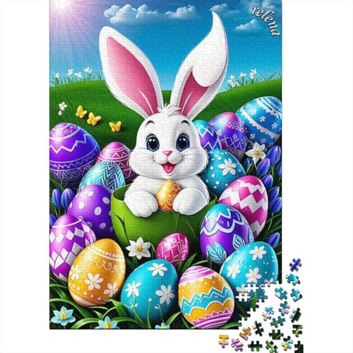 Niedlicher Osterhase, heilende und inspirierende Gebete, Puzzle, kreative Spiele, rechteckiges Papierpuzzle für Jungen oder Mädchen, 38 x 26 cm/1000 Teile von LMYmoney