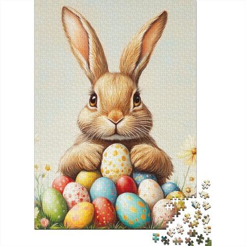 Niedlicher Osterhase, heilende und inspirierende Gebete, Puzzle, schwierige Herausforderung, hochwertiger Karton, Puzzle für Jungen oder Mädchen, 70 x 50 cm/1000 Teile von LMYmoney