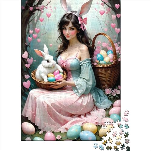 Niedlicher Osterhase, religiöses und inspirierendes Puzzle, farbenfrohes Puzzle aus 100% recycelter Pappe für Kinder und Erwachsene ab 12 Jahren, 38 x 26 cm, 1000 Teile von LMYmoney