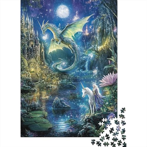 Niedliches Drachenpuzzle für Kleinkinder ab 18 Jahren. Lernspiele für Herren. Puzzle für Erwachsene für Jungen oder Mädchen. 1000 Teile (75 x 50 cm). von LMYmoney