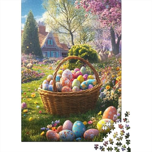 Niedliches Osterhäschen-Puzzle, 100 Prozent Recycling-Karton, rechteckiges Puzzle für Kinder und Erwachsene ab 12 Jahren, 70 x 50 cm, 1000 Teile von LMYmoney