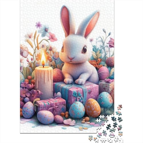 Niedliches Osterhäschen-Puzzle, rechteckig, aus Pappe, Beste Puzzles für Kinder ab 12 Jahren, 1000 Teile (75 x 50 cm) von LMYmoney