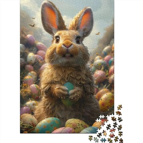Niedliches Osterhäschen-Puzzle für Erwachsene, Lernspiele, Familienaktivitäten, Puzzle für Kinder ab 12 Jahren, 1000 Teile (75 x 50 cm) von LMYmoney