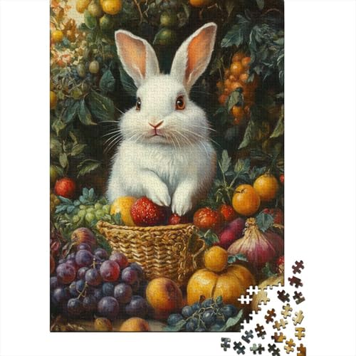 Niedliches Osterhäschen-Puzzle für Erwachsene, Lernspiele, Familienaktivitäten, Puzzle für Kinder ab 12 Jahren, 1000 Teile (75 x 50 cm) von LMYmoney
