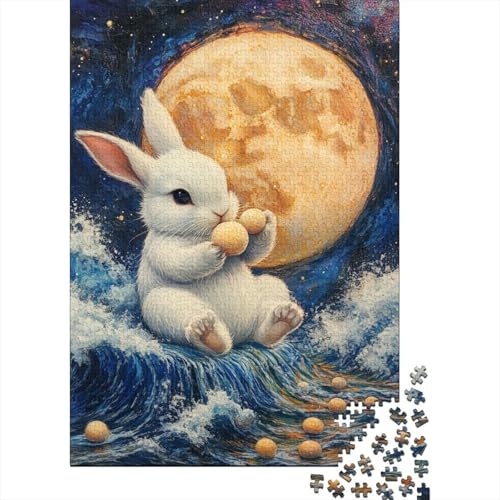 Niedliches Osterhäschen-Puzzle für ergebene Gläubige, schwierig, aus 100 Prozent recycelter Pappe, für Jungen oder Mädchen, 38 x 26 cm, 1000 Teile von LMYmoney