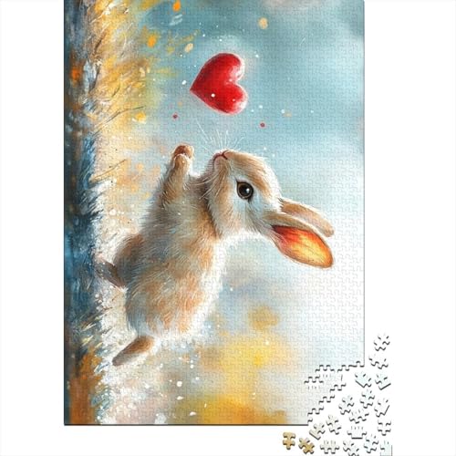 Niedliches Osterhäschen-Puzzle für ergebene Gläubige, schwierig, aus 100 Prozent recycelter Pappe, für Jungen oder Mädchen, 38 x 26 cm, 1000 Teile von LMYmoney