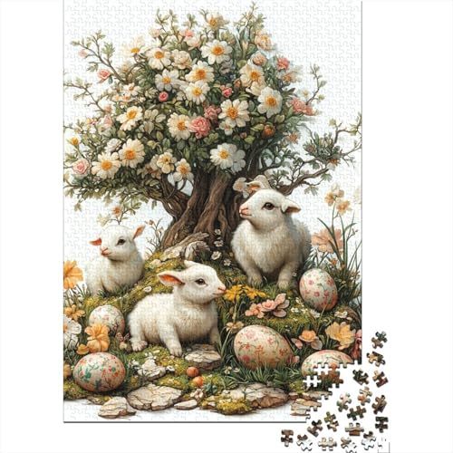 Niedliches Osterhäschen-Puzzle mit 1000 Teilen, anpassbare Bilder, Puzzle für Herren, Erwachsene und Teenager, 1000 Teile (75 x 50 cm) von LMYmoney