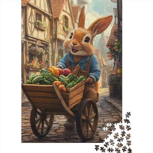 Niedliches Osterhäschen-Puzzle mit 1000 Teilen für Erwachsene, Premium-Puzzle aus 100% recyceltem Brett, Geschenke für Erwachsene, für Jungen oder Mädchen, 1000 Teile (75 x 50 cm) von LMYmoney