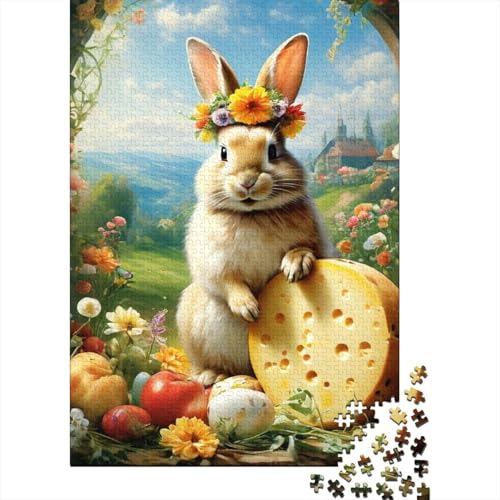 Niedliches Osterhäschen-Puzzle mit 1000 Teilen für Erwachsene, Stressabbau-Puzzle, Geschenk für Erwachsene und Teenager, 1000 Teile (75 x 50 cm) von LMYmoney