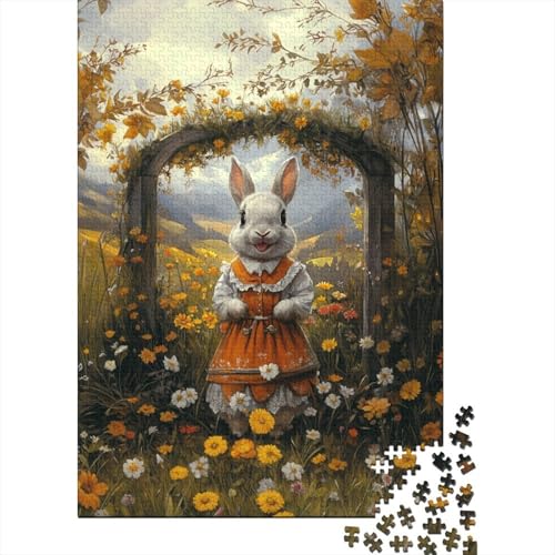 Niedliches Osterhäschen-Puzzle mit christlichen Geschenken, herausfordernd und knifflig, 100 Prozent recycelte Pappe, Puzzle für Erwachsene und Teenager, 38 x 26 cm/1000 Teile von LMYmoney