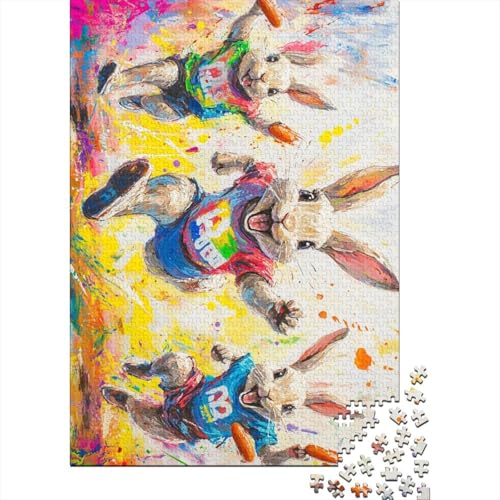 Niedliches Osterhäschen-Puzzle mit religiösem und inspirierendem Motiv, zusammen. 100% recycelter Karton, Puzzle für Damen und Herren, 70 x 50 cm, 1000 Teile von LMYmoney