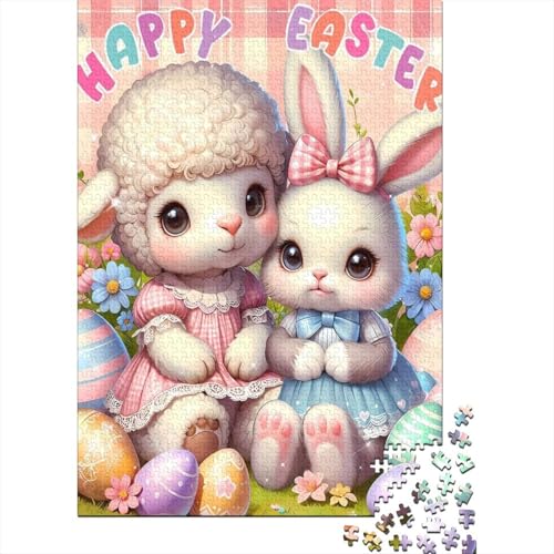 Ostern Niedlicher Hase Bibelverse Religiöse Geschenke Puzzle Lernspiel 100 Prozent Recyclingkarton Puzzle für Jungen oder Mädchen 38x26cm/1000Teile von LMYmoney