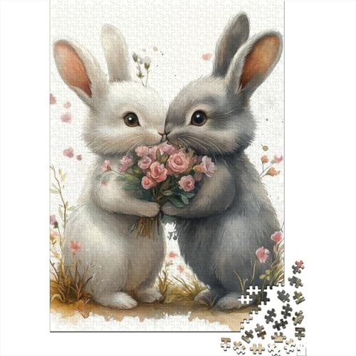 Ostern Niedlicher Hase Katholischer Glaube Puzzle Denksportaufgabe 100% Recyclingkarton Puzzle für Jungen oder Mädchen 70x50cm/1000 Teile von LMYmoney