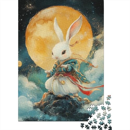 Ostern Niedlicher Hase Ostergeschenke Puzzle Dekompressionsspielzeug 100 Prozent Recyclingkarton Puzzle für Kinder und Erwachsene ab 12 Jahren 70x50cm/1000 Teile von LMYmoney