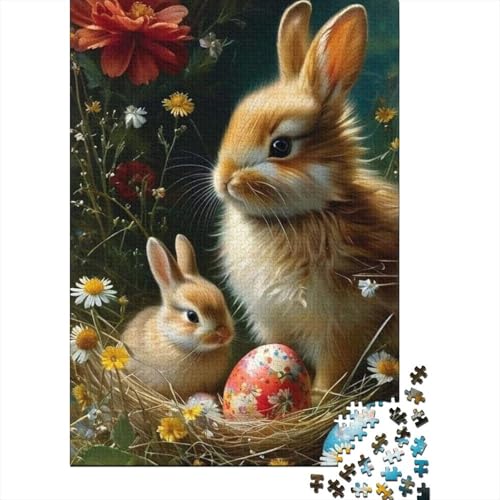 Ostern Niedlicher Hase Ostergeschenke Puzzle Dekompressionsspielzeug 100 Prozent Recyclingkarton Puzzle für Kinder und Erwachsene ab 12 Jahren 70x50cm/1000 Teile von LMYmoney