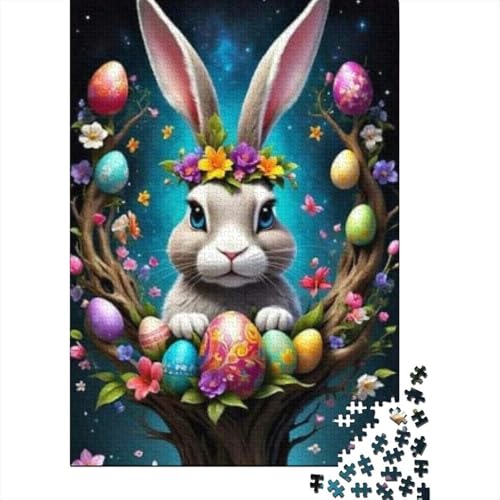 Ostern Niedlicher Hase Ostergeschenke Puzzle Dekompressionsspielzeug 100 Prozent Recyclingkarton Puzzle für Kinder und Erwachsene ab 12 Jahren 70x50cm/1000 Teile von LMYmoney