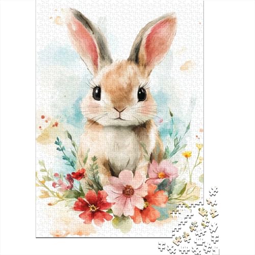 Ostern Niedlicher Hase Ostergeschenke Puzzle Entspannen Sie Sich Herausforderung Spielzeug Premium Karton Puzzle für Jungen oder Mädchen 38x26cm/1000 Teile von LMYmoney