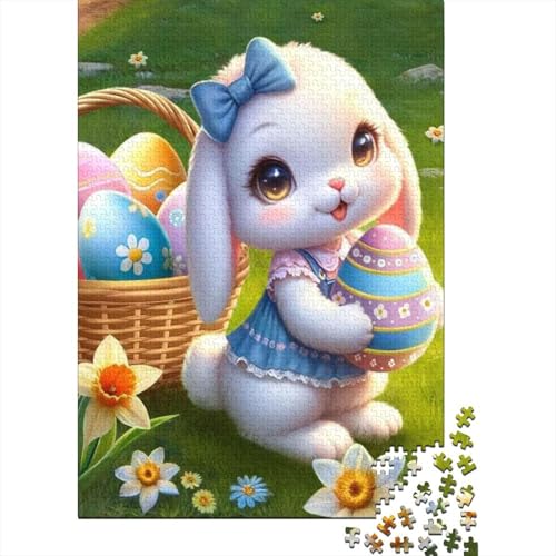 Ostern Niedlicher Hase Ostergeschenke Puzzle Entspannen Sie Sich Herausforderung Spielzeug Premium Karton Puzzle für Jungen oder Mädchen 38x26cm/1000 Teile von LMYmoney