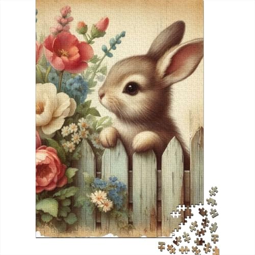 Ostern Niedlicher Hase Ostergeschenke Puzzle Entspannen Sie Sich Herausforderung Spielzeug Premium Karton Puzzle für Jungen oder Mädchen 70x50cm/1000 Teile von LMYmoney