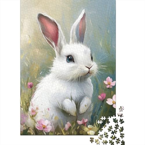 Ostern Niedlicher Hase Ostergeschenke Puzzle Schwierige Herausforderung 100% Recyclingkarton Puzzle für Erwachsene Teenager 38x26cm/1000Teile von LMYmoney