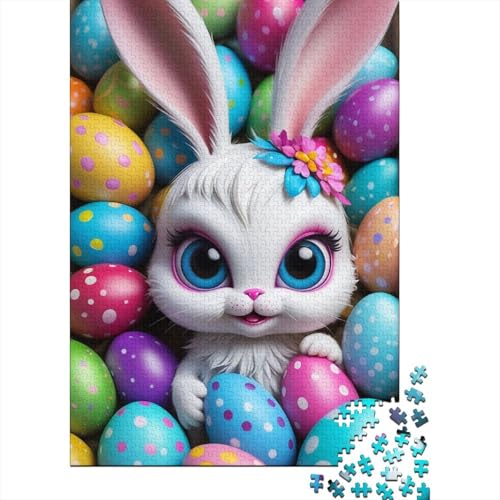 Ostern Niedlicher Hase Ostergeschenke Puzzle Schwierige Herausforderung 100% Recyclingkarton Puzzle für Erwachsene Teenager 70x50cm/1000 Teile von LMYmoney