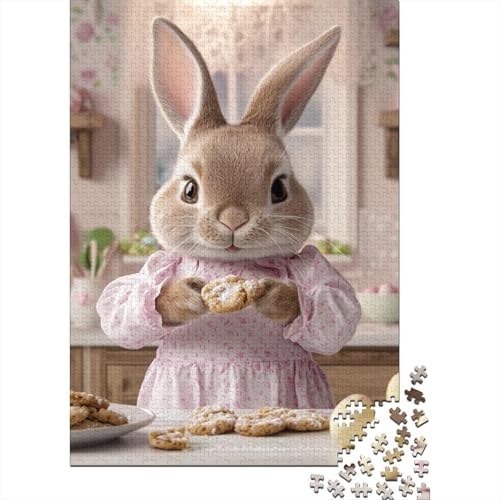 Ostern Süßer Hase Christliche Geschenke Puzzle Denksportaufgabe 100 Prozent Recyclingkarton Puzzle für Jungen oder Mädchen 38x26cm/1000Teile von LMYmoney