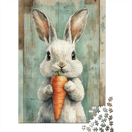 Ostern Süßer Hase Christliche Geschenke Puzzle Denksportaufgabe 100 Prozent Recyclingkarton Puzzle für Jungen oder Mädchen 70x50cm/1000 Teile von LMYmoney