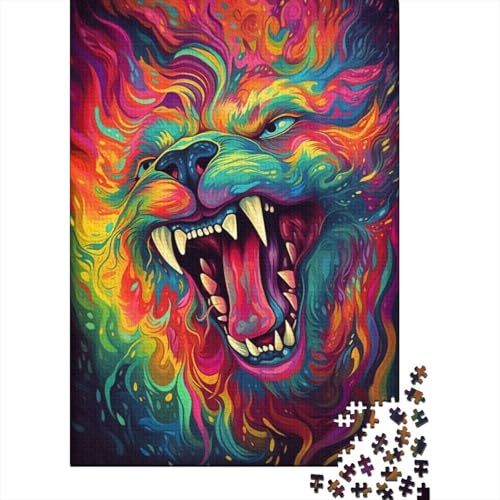 Psychedelic Panther Puzzle 500 Teile Puzzle für Kinder Denkspiel Puzzle Spielzeug für Kinder 500 Stück (52x38cm) von LMYmoney