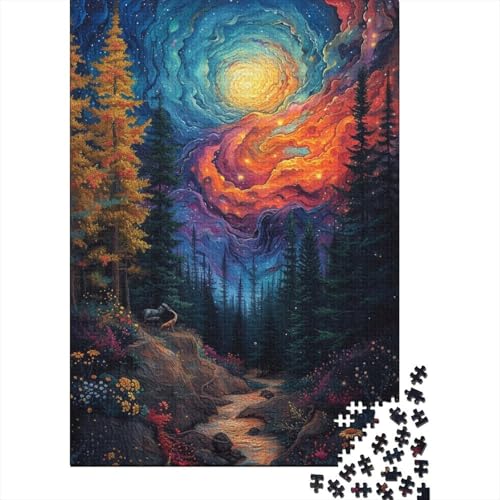 Puzzle „Bunte Wirbel im Wald“ 1000 Teile für Kinder und Jugendliche ab 12 Jahren, 1000 Teile (75 x 50 cm) von LMYmoney