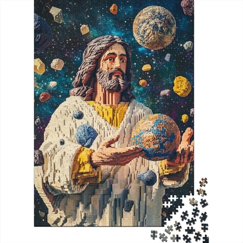 Puzzle „Jesus Devoted Believers“, Heimdekoration, 100% recycelter Karton, Puzzle für Kinder und Erwachsene ab 12 Jahren, 70 x 50 cm, 1000 Teile von LMYmoney