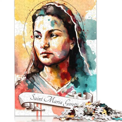 Puzzle „Saint Maria Goretti“ für Erwachsene, 100% recycelte Holzplatte, Denksportaufgaben für Damen und Herren, 1000 Teile (75 x 50 cm) von LMYmoney