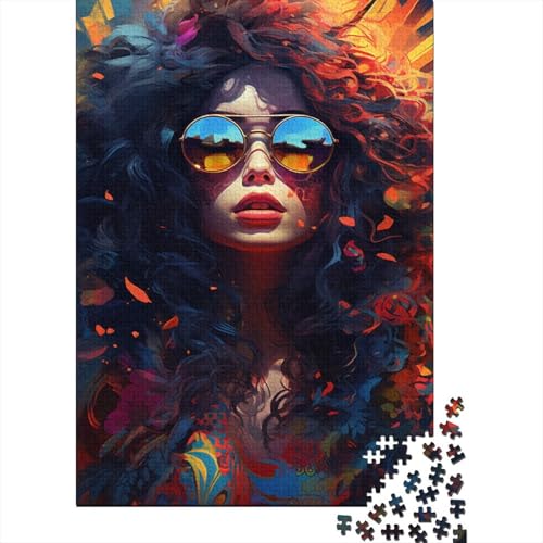 Puzzle „Schöne Frau mit Sonnenbrille“ mit 300 Teilen für Kinder und Teenager ab 12 Jahren, Geschenke für Heiligabend, 300 Teile (40 x 28 cm) von LMYmoney