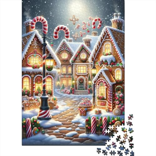 Puzzle 1000 Teile für Kinder, Frohe Weihnachten, Puzzle für Kinder, Papppuzzle, Heimkunstdekor, 1000 Teile (75 x 50 cm) von LMYmoney