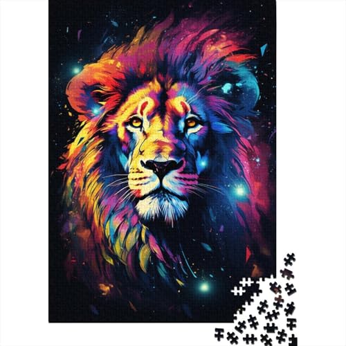 Puzzle Neon-Löwe, Puzzle für Kinder, 500 Teile, Puzzle, Wandkunst, Puzzlespiele, 500 Teile (52 x 38 cm) von LMYmoney